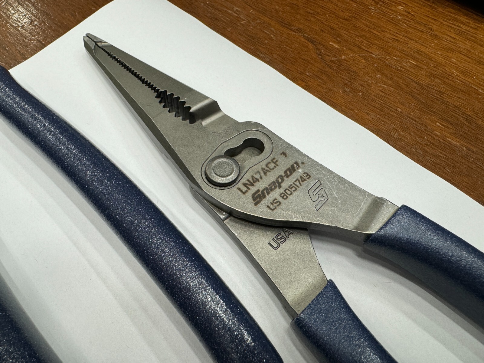 Snap-on Tools NEW POWER BLUE Soft Grip LONG LEVERAGE Plier Lot Set LN47ACF 49ACF