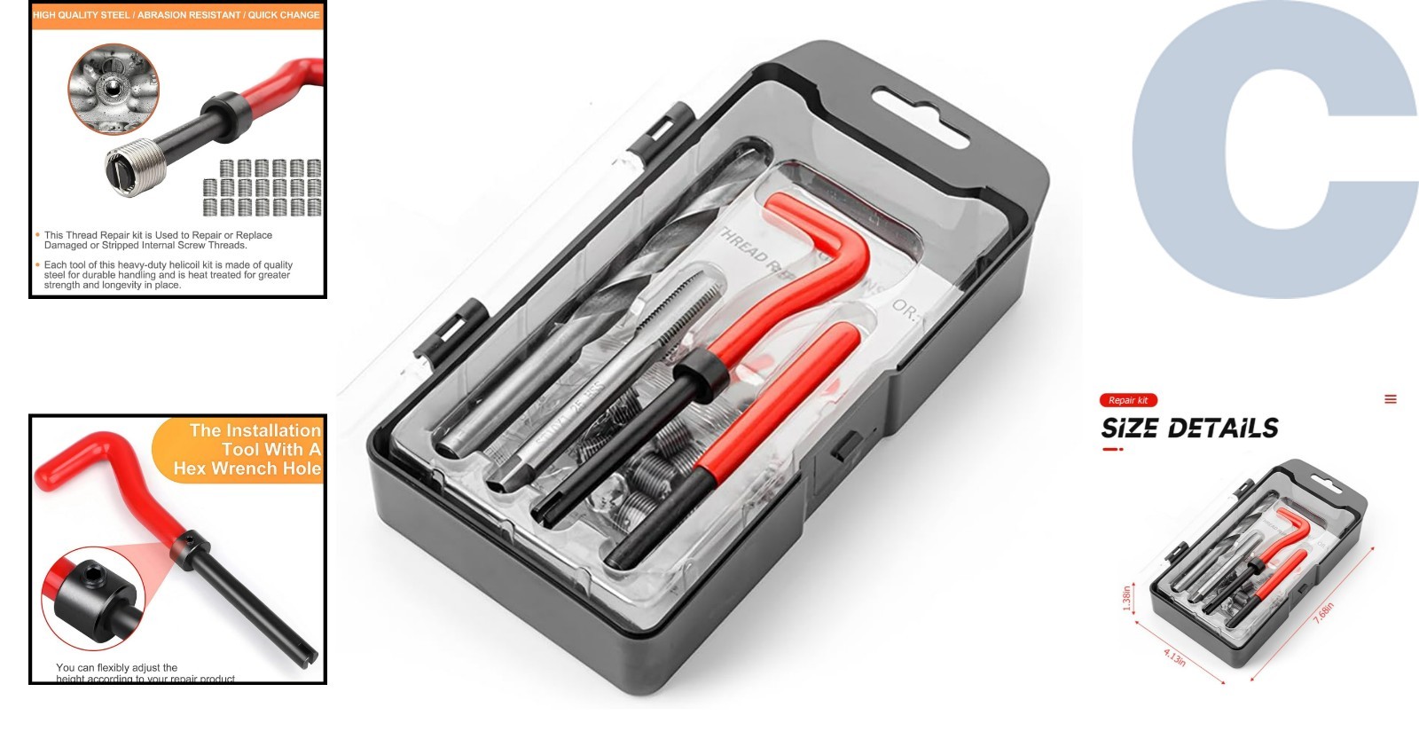 Universal M10 Thread Repair Tool Set with High-Speed Steel Inserts – Auto Repair