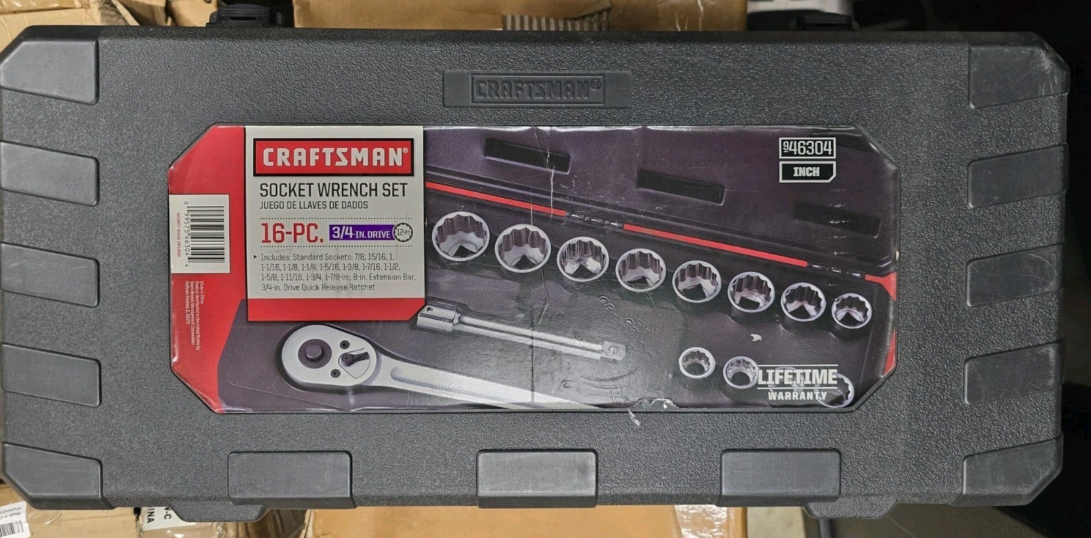 Craftsman 16 Piece 3/4 in Drive 12pt SAE Socket Tool Set 46304