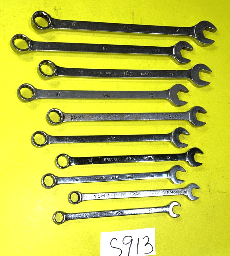 MAC TOOLS 10 PIECE METRIC COMBINATION WRENCH SET 12-POINT