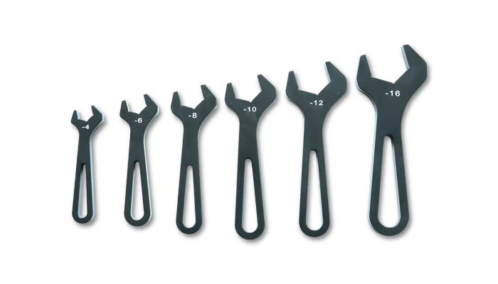 Vibrant 20989 AN Wrench Set – Single End – 6 Piece – 4 AN to 16 AN – Black