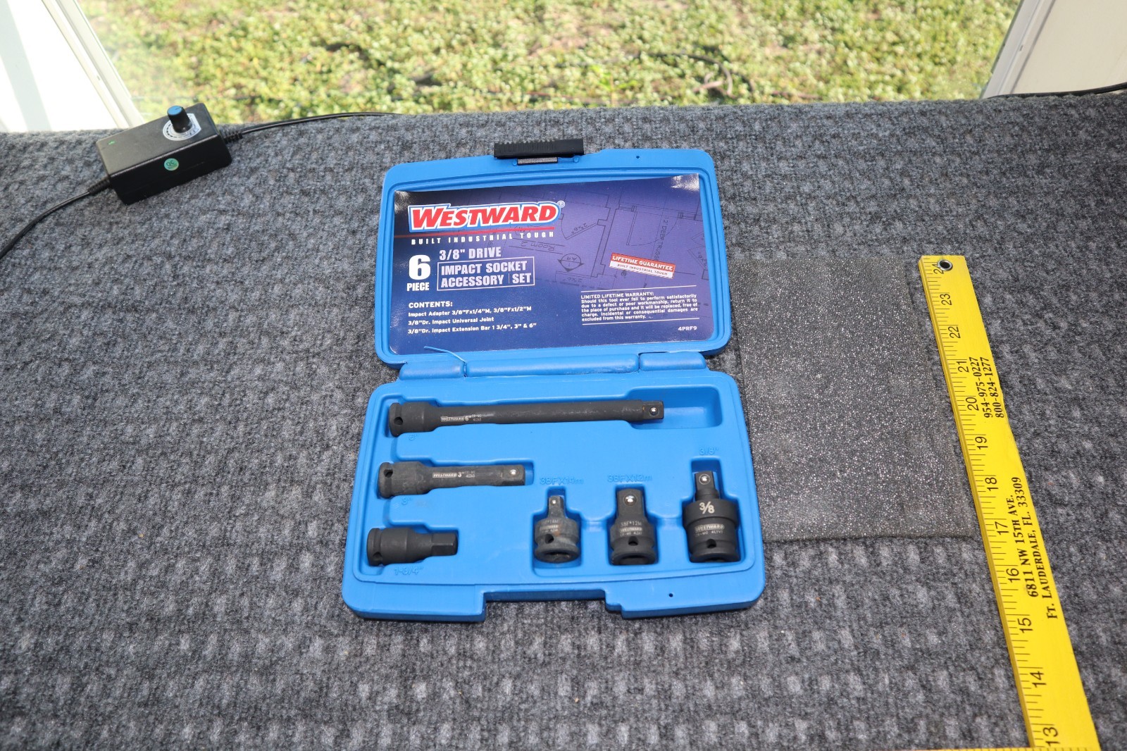 Westward 6 Piece 3/8″ Drive Impact Socket Accessory Set 4PRF9 Adapters Extension
