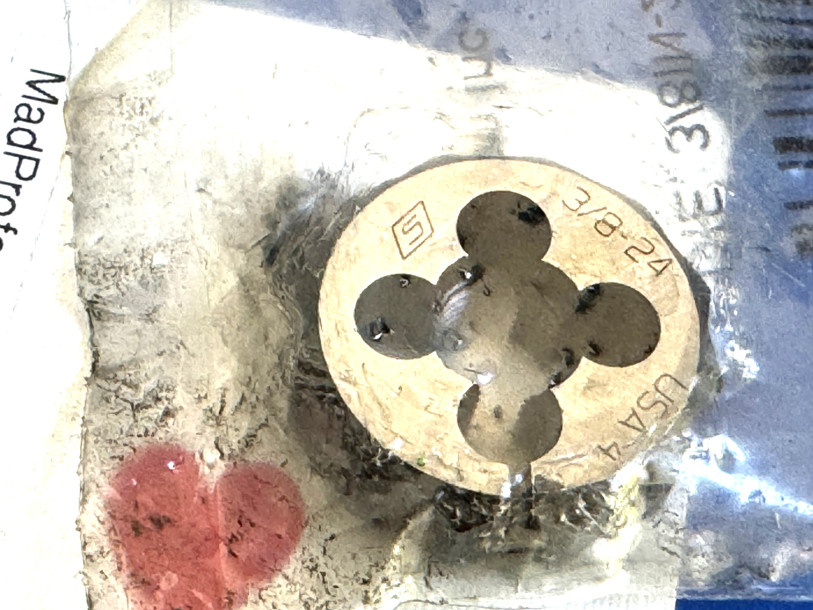 Snap-on 3/8″-24 NF National Fine Adjustable Double-Hex Threading Die D017A NEW