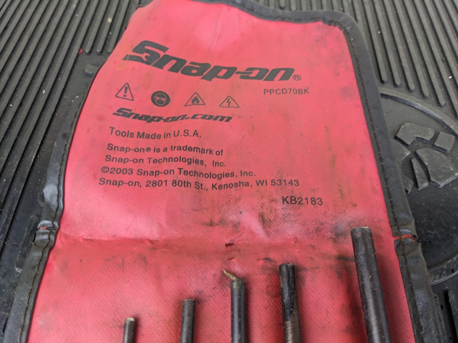 #ba537 Snap On Tools Punch And Chisel Set PPCD70BK 8-Piece