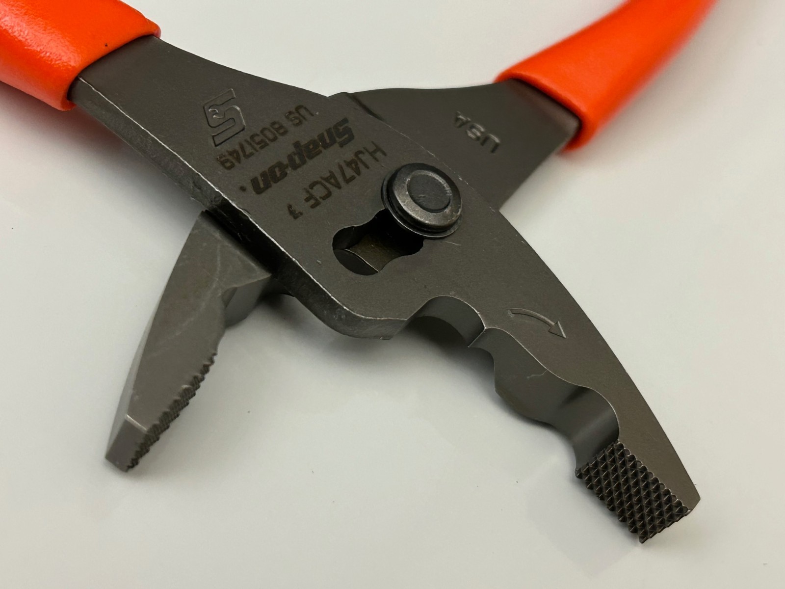 Snap-on Tools ORANGE 8″ Talon Soft Grip FlankJaw Slip-Joint Pliers HJ47ACFO NEW