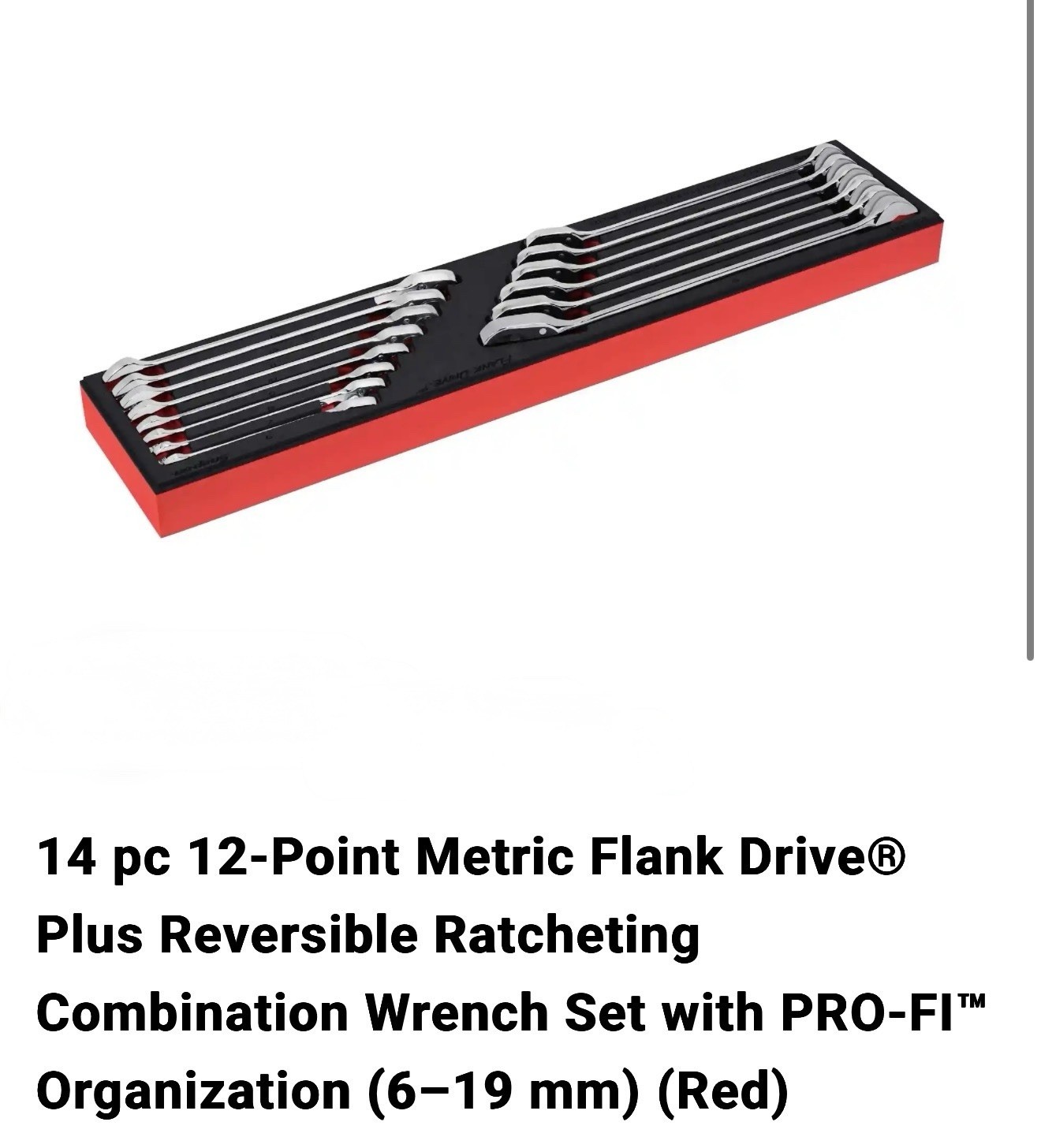 Snap-on 14pc Met Reversible Ratcheting Combination Wrench Set SOXRRMET01FBR
