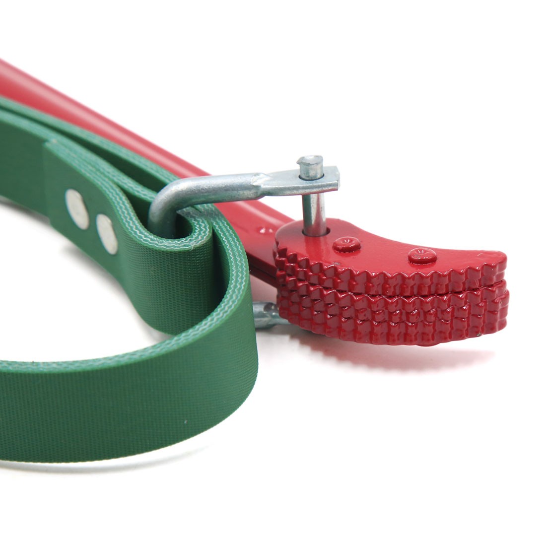 Red Green Adjustable Faux Leather Oil Filter Strap Wrench Spanner for Motorcycle