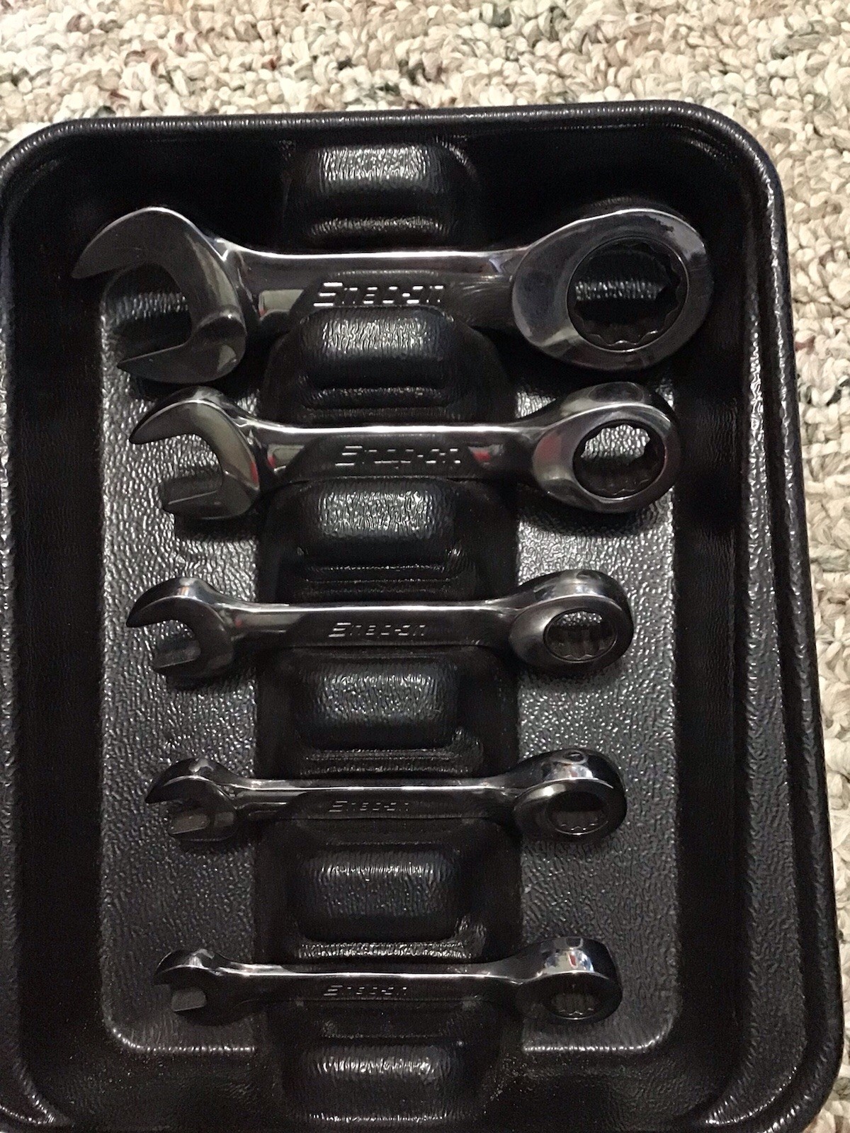 Lot Of 5 Snap-on Ratcheting Stubby Wrenches USA Made 19mm, 14mm, 11mm, 9mm, 8mm
