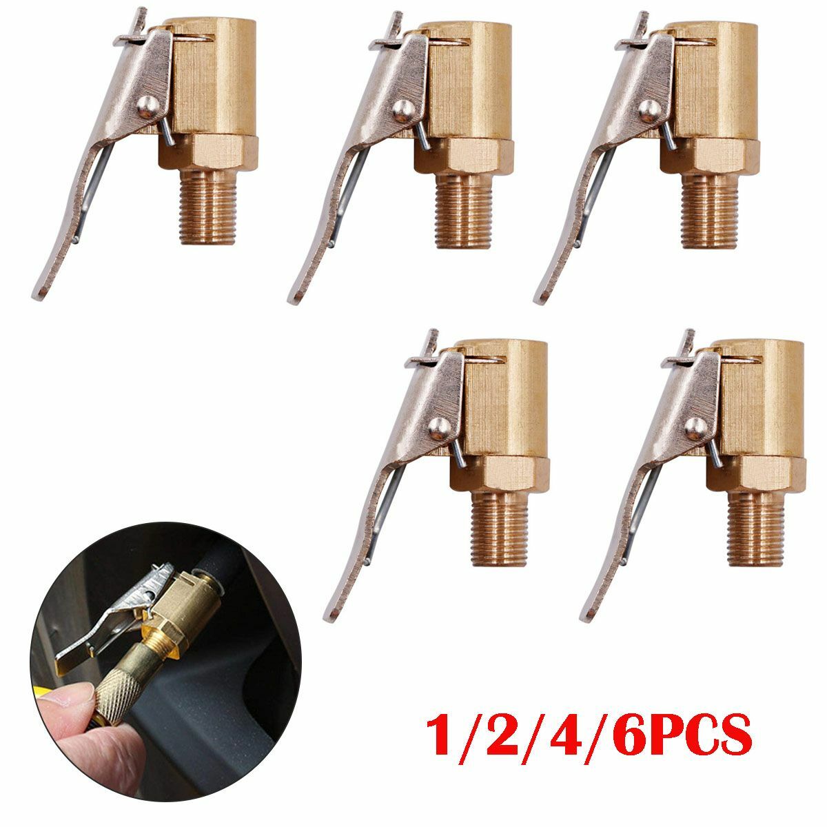 8mm Car Tyre Wheel Tire Air Chuck Inflator Pump Valve Clip Connector Adapter US