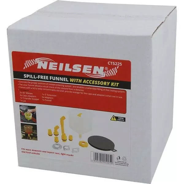 Spill Free Clear Funnel With Accessory Kit Radiator Cooling Coolant Fluid System