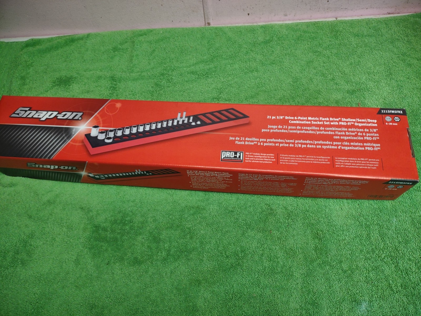 New! Snap-on 221SFMSFRX 21pc 3/8″ Drive Metric Socket Set 6–20mm Shallow & Deep