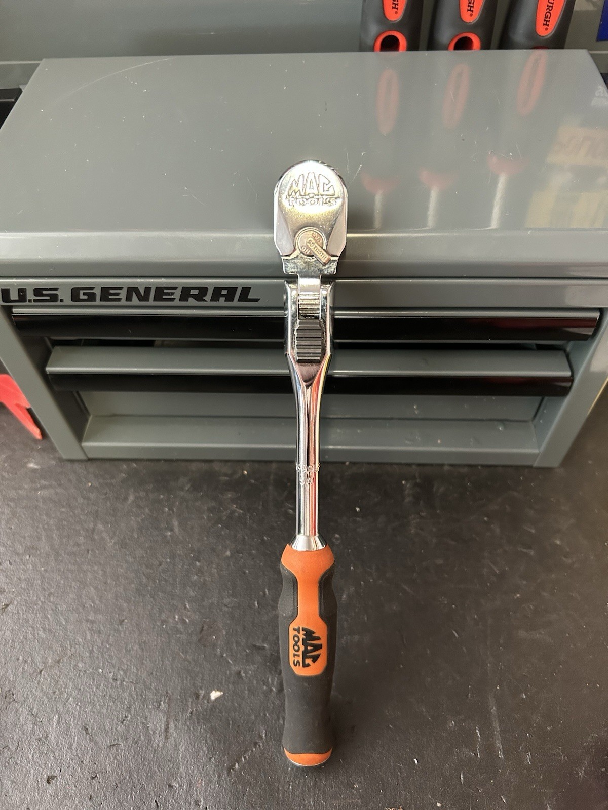 Mac Tools Max90 1/4” Drive 9” Flex Head Ratchet 90-Tooth Comfort Grip