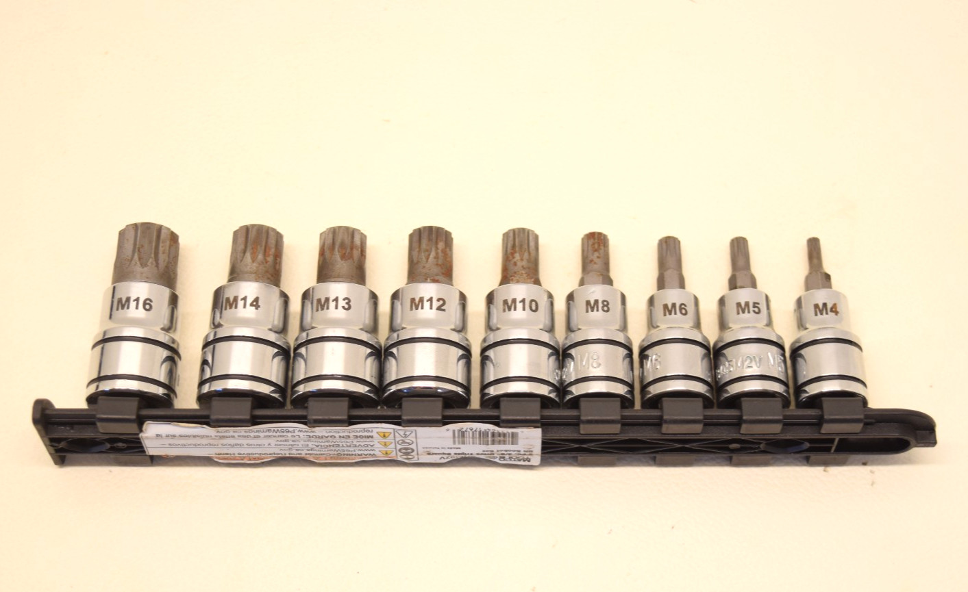 Matco Tools SQM92V 9 Piece 3/8″ Drive Triple Square Bit Socket Set 12 Point USED