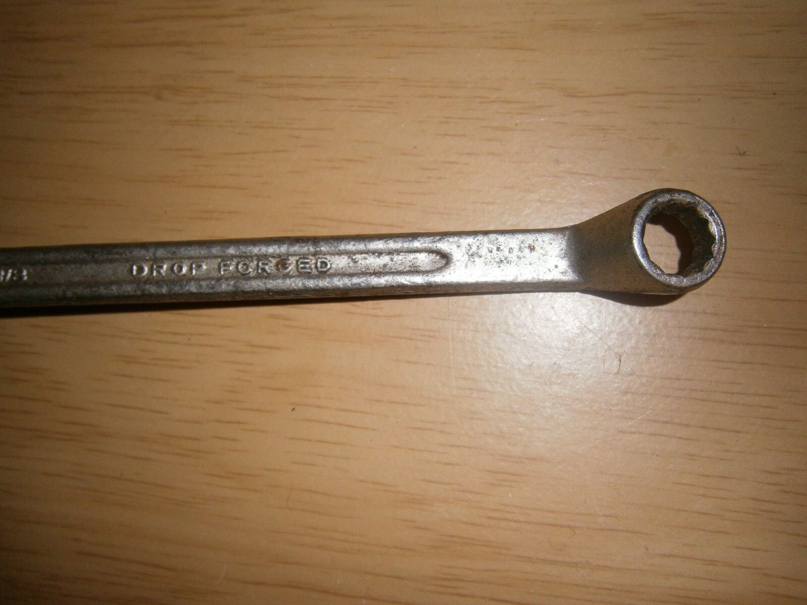 Vintage silver tone spanner. 7/16th 3/8th (E6a)