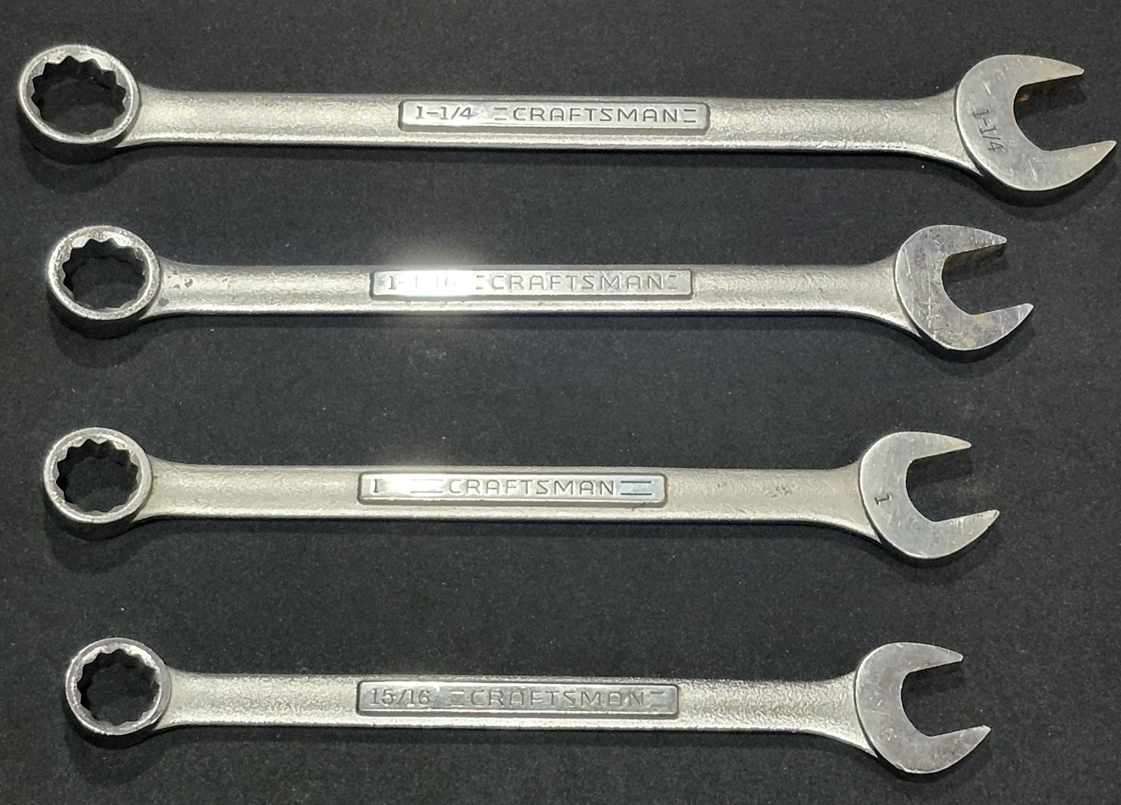 4 Pc. USA Craftsman Large Wrenches 15/16, 1, 1- 1/16, 1- 1/4 -VA- Series