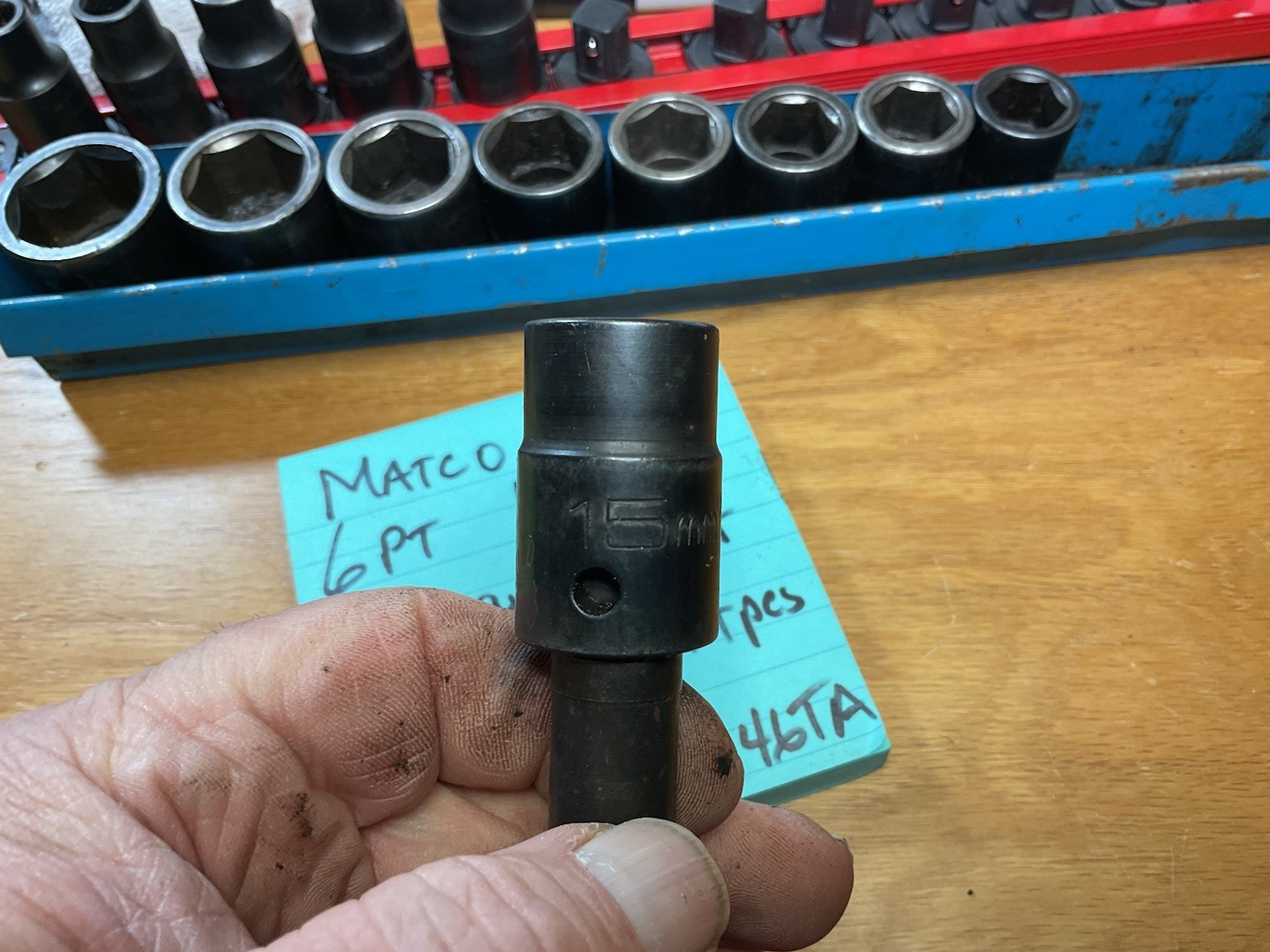 MATCO SCPM146TA 1/2″ Dr. 6Pt. Metric, Impact, Shallow Skt. Set (10-27mm) w/Tray