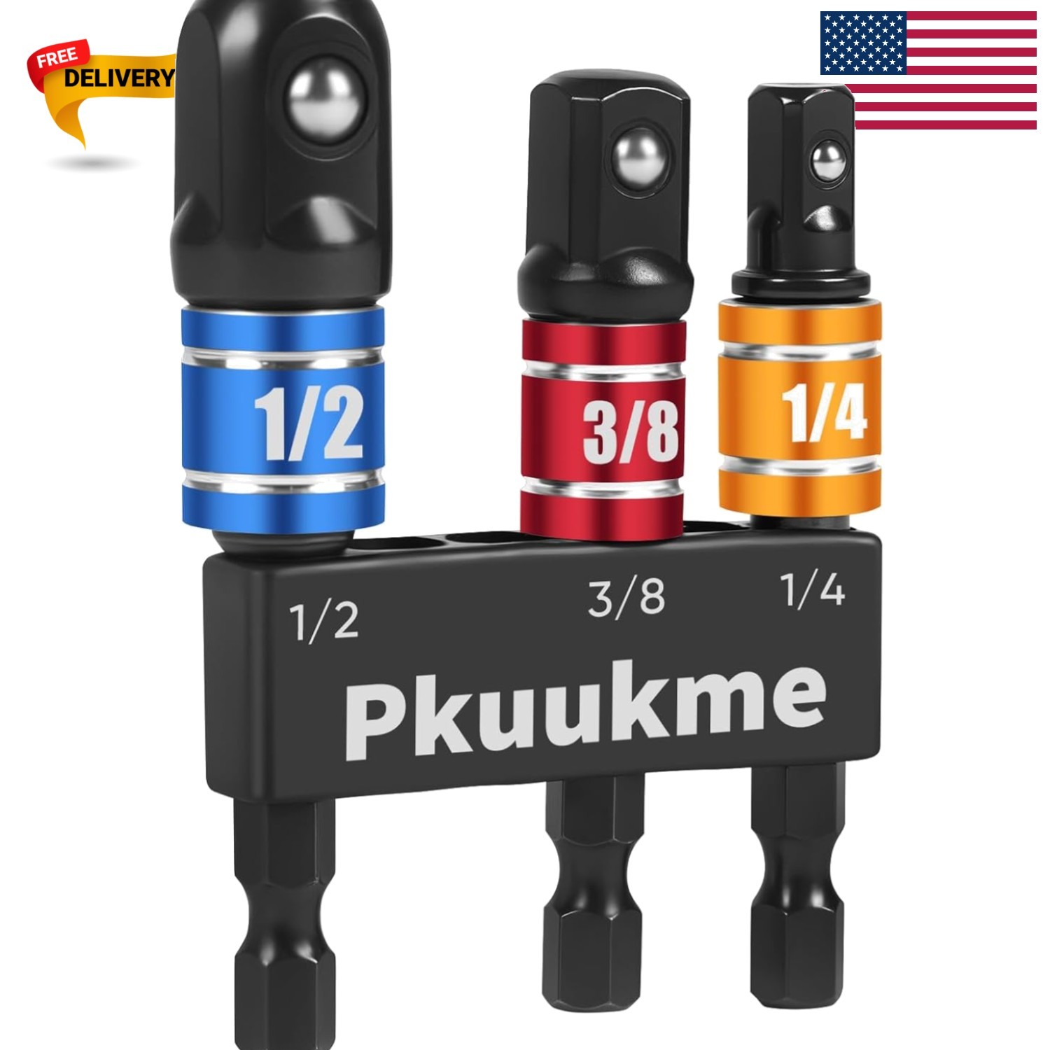 Versatile 3-Piece Socket Adapter Set with Secure Fit & Corrosion Resistance