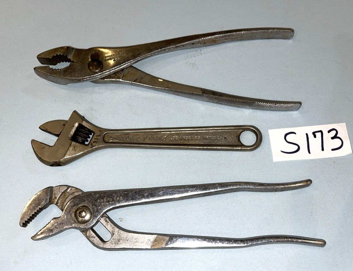 PROTO TOOLS 3 PIECE ALLIGATOR, SLIP JOINT PLIERS & CRESCENT STYLE WRENCH
