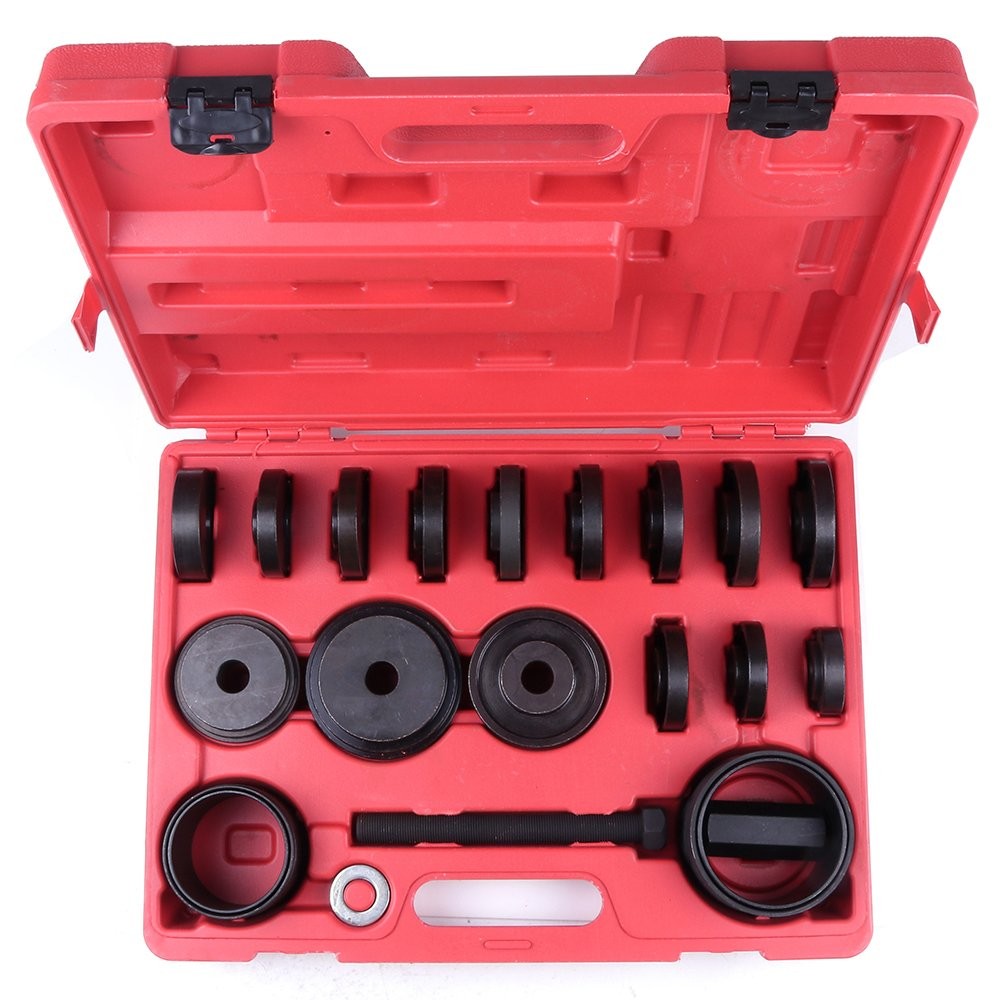 23 PCs Front Wheel Drive Bearing Removal Adapter Puller Pulley Tool Kit W/Case