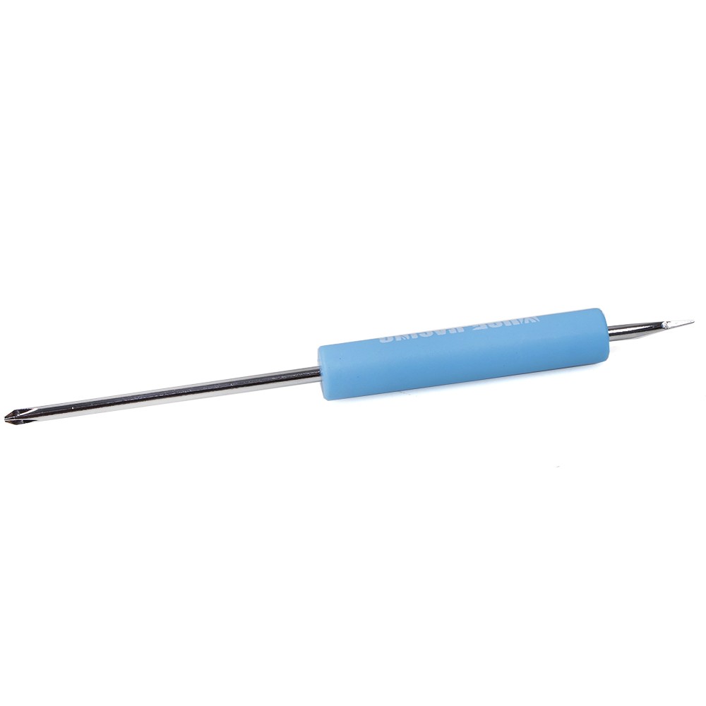 100x Blue Mini Pocket Screwdriver Flap Tip+Magnet and Clip Phillips Slotted Flat