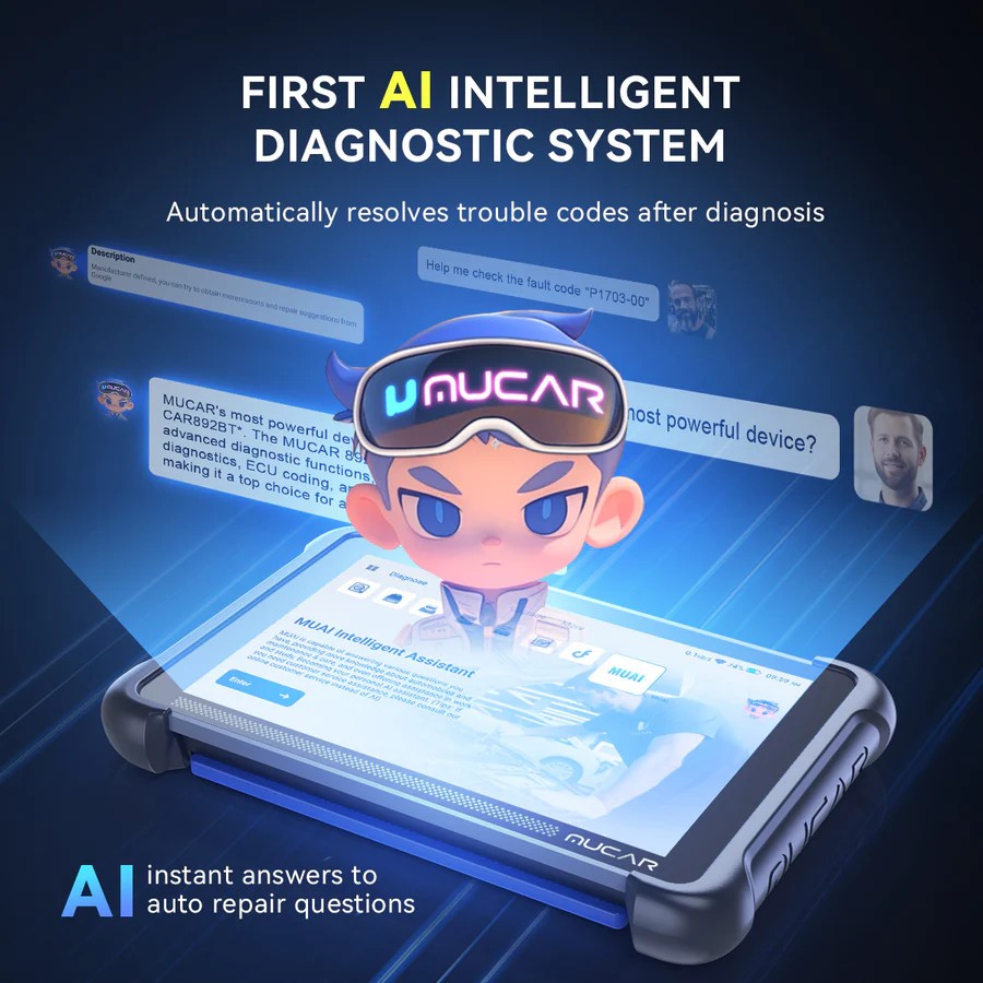 MUCAR 892BT Car System Bidirectional Scanner AI Diagnostic Tool 35+Services FREE
