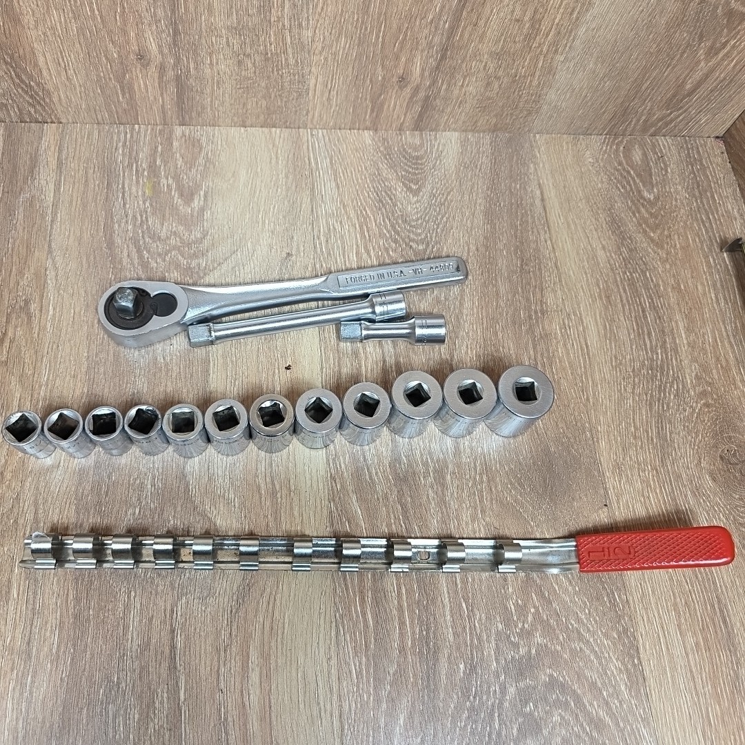Vtg Craftsman Socket Set 1/2″ Drive 12 Point SAE Shallow 7/16″ To 1-1/8″ USA -V-