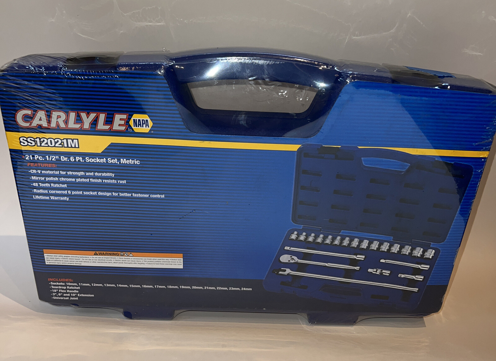 Carlyle Tools by NAPA SS12021M 21pc 1/2″ Dr 6 Pt Socket Set Metric + Accessories