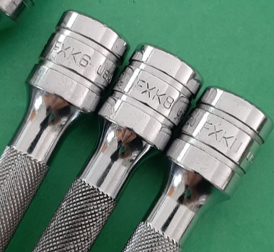 Snap-on Tools 3/8″ Drive 6pc Knurled Extension Set FX11 FX8 FX6 FX4 FX3 FX1