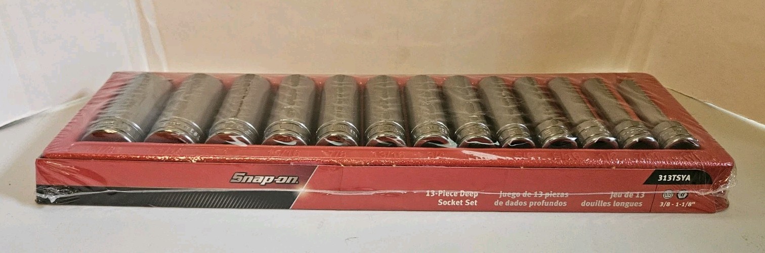 New Snap on 313TSYA 1/2″ Drive 3/8” – 1-1/8” 13-Piece 6 Point Deep Socket Set