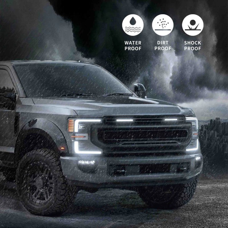 A Pair Black Full LED Headlights Fit Halogen 2020-2022 Ford F250 F350 Super Duty