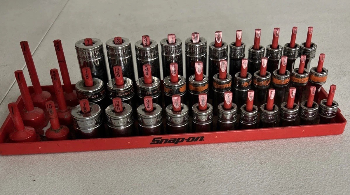 Snap-On Socket Set 7/8 Thru 1/4 sockets of three different depths ￼￼Three Sizes