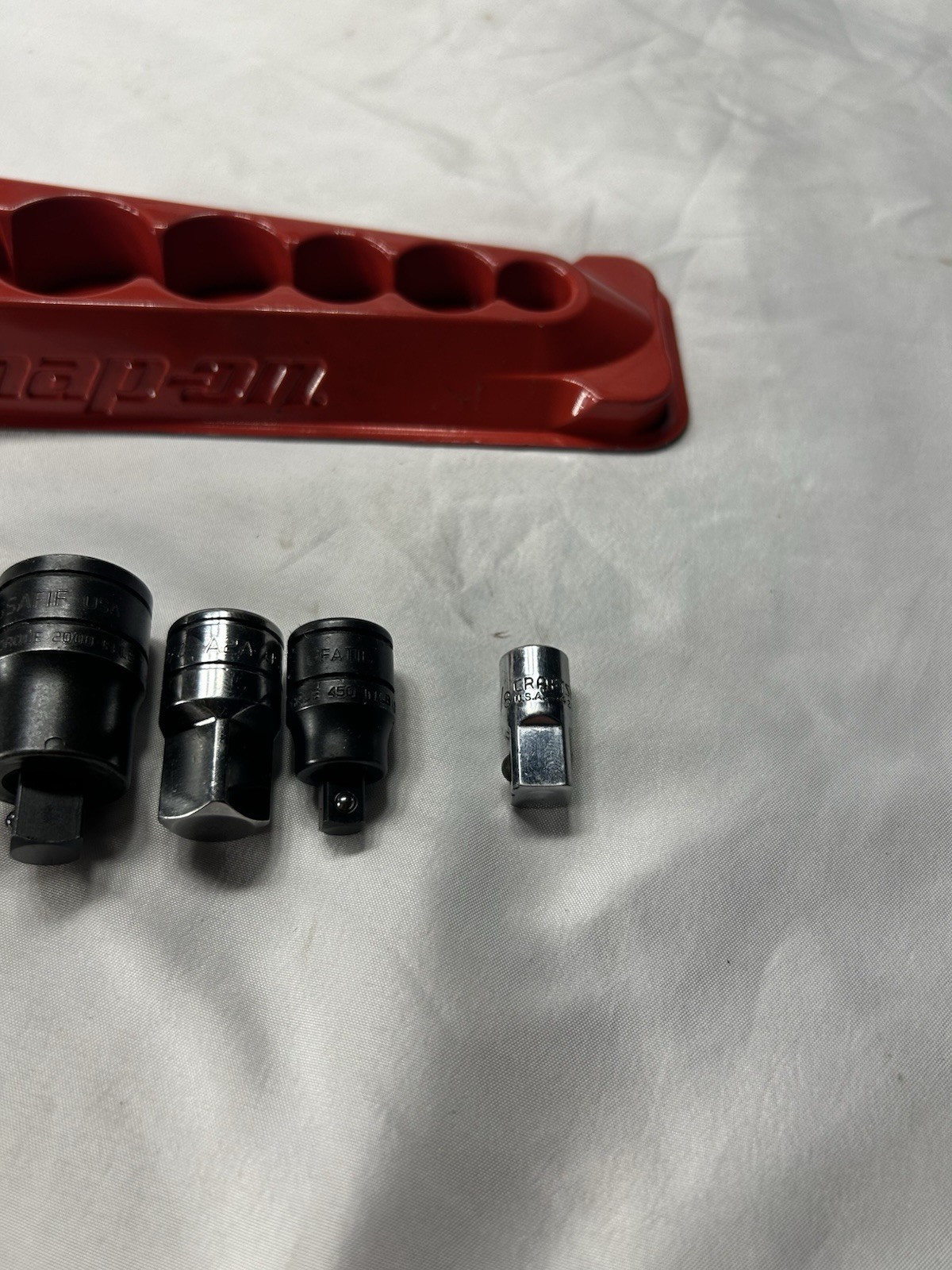Nice Snap-On Tools 1206GS 6-Piece Combination Square Drive Adapter Set READ!