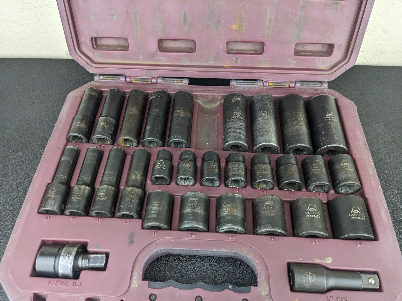 #bo053 MATCO SCPM306V 1/2″ METRIC 6-PT ADV SHALLOW & DEEP IMPACT SOCKET SET