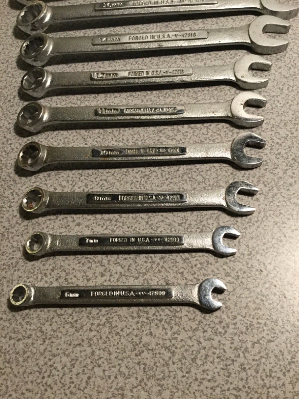 9 Piece Craftsman 12pt combination wrench 6mm to 17mm 42916 42918 42924 42929 ..