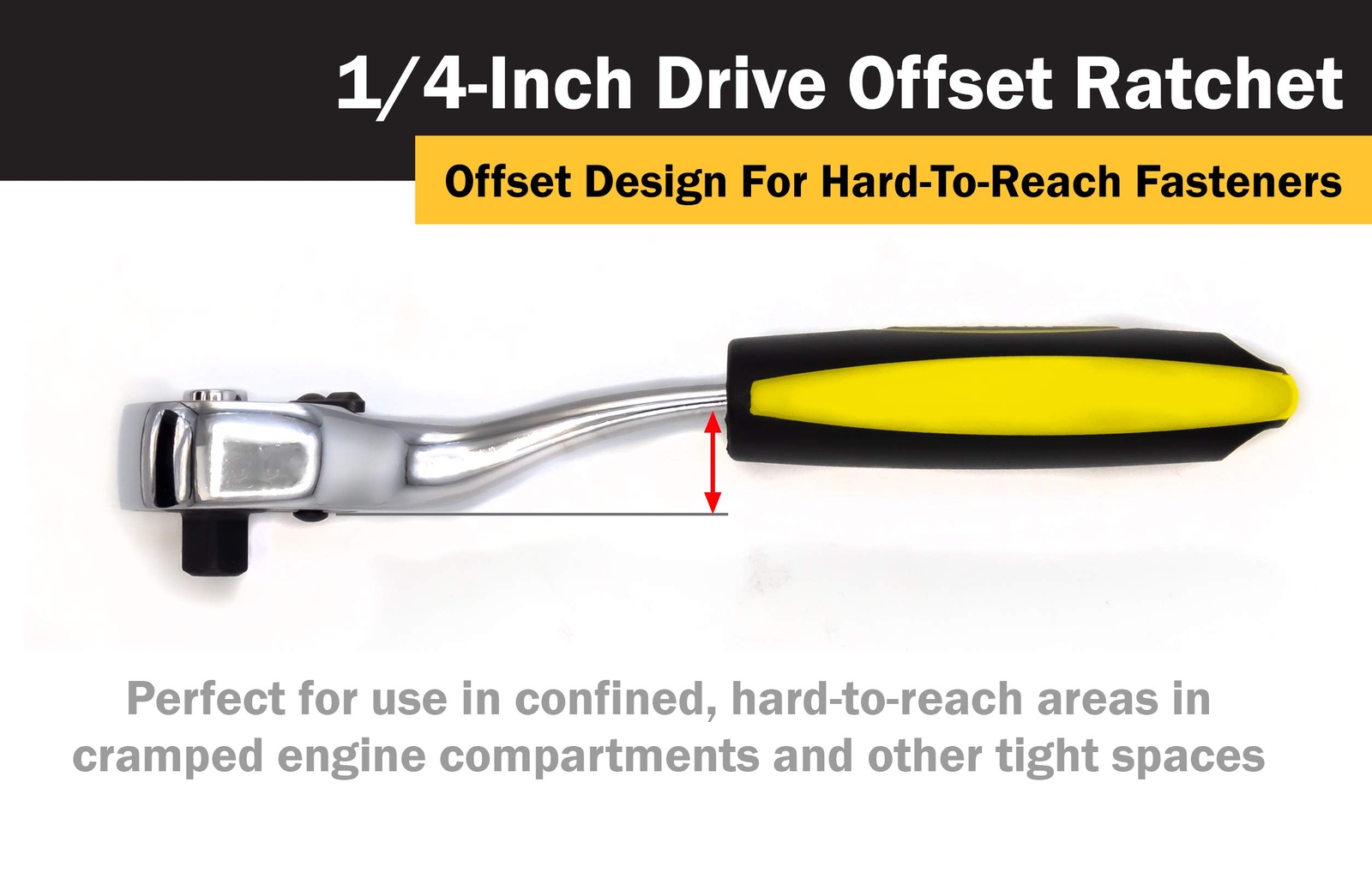 Titan Tools 1/4 in. Drive Quick-release Offset Ratchet (12042)