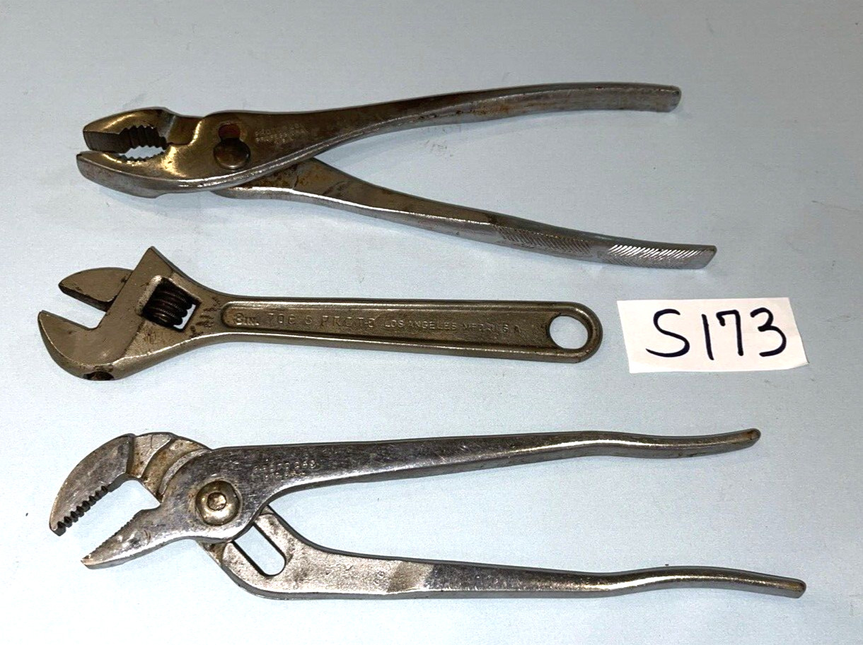 PROTO TOOLS 3 PIECE ALLIGATOR, SLIP JOINT PLIERS & CRESCENT STYLE WRENCH