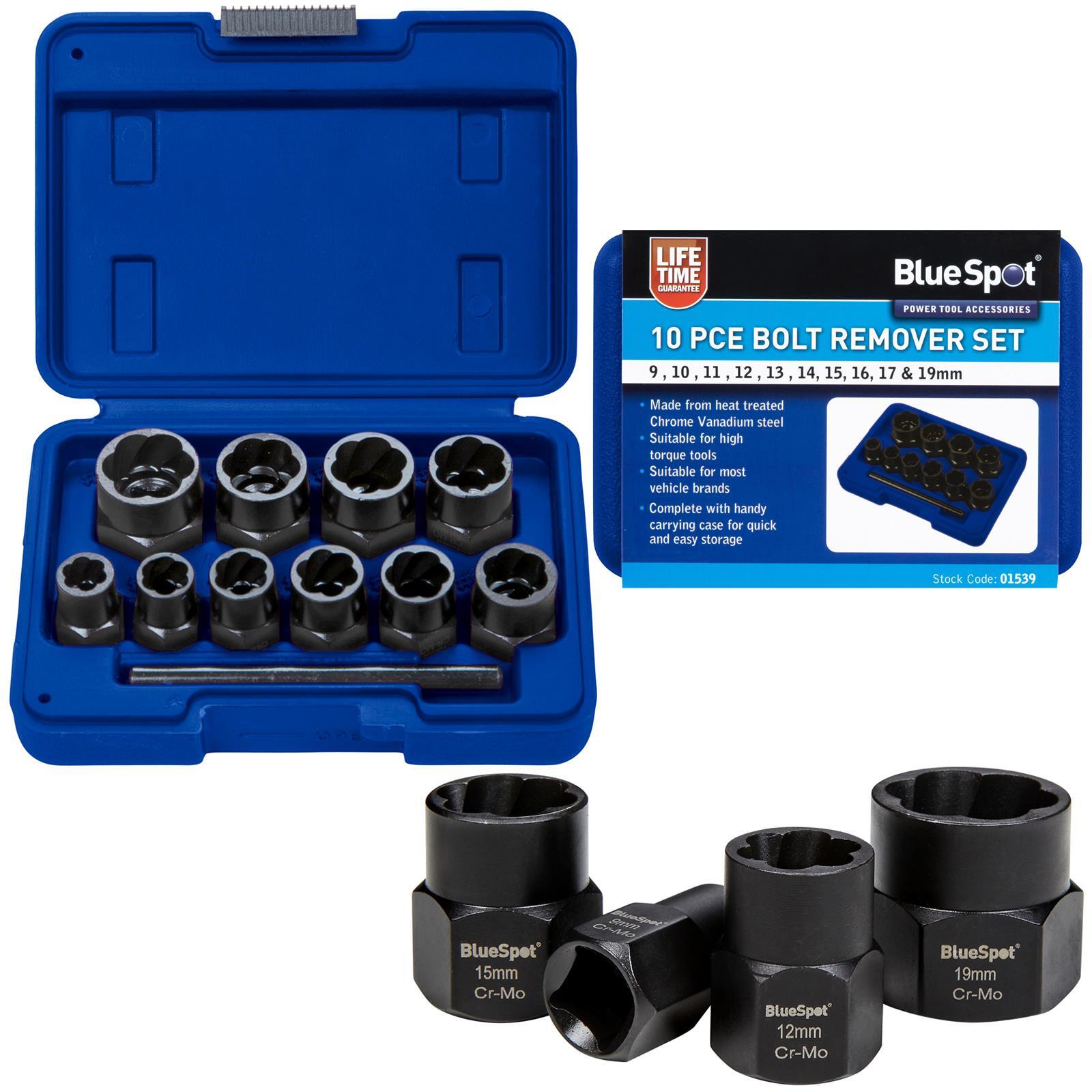 BlueSpot Bolt Remover Nut Extractor 3/8″ 9-19mm Damaged Rounded Rusted Painted