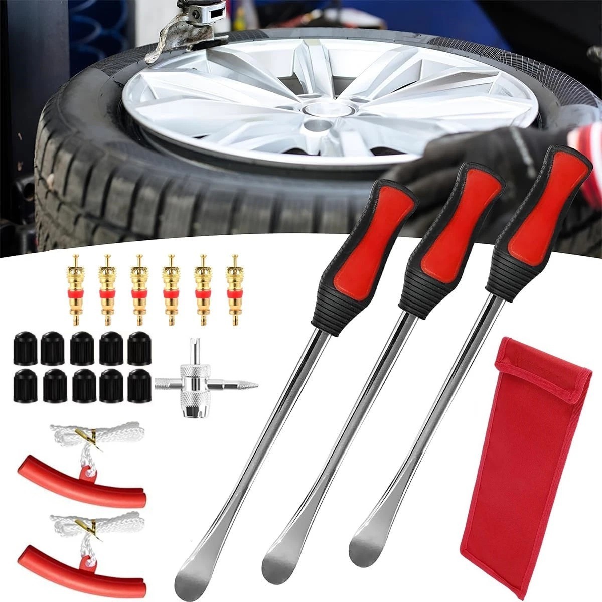 Steel Tire Spoon Lever Iron Tool Kit Professional Motorcycle Tire Changing Lot