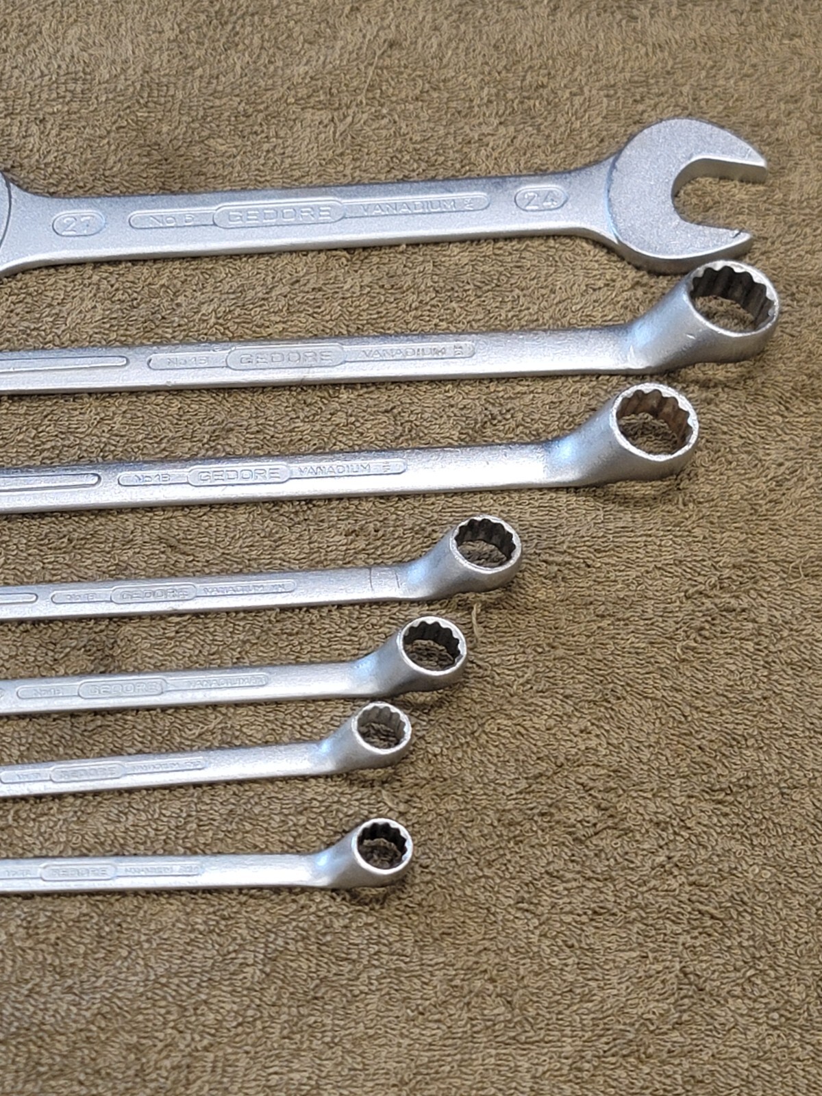 Gedore Metric Combination Wrench Set 27 24 19 17 13 12 10 mm Offset Automotive