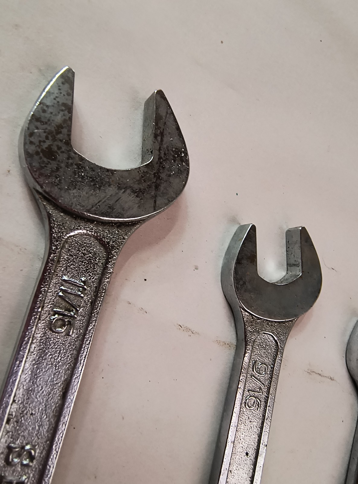 Vtg SEARS 4pc Open End Wrench Set Japan 11/16×3/4, 9/16×5/8, 1/2×9/16, 3/8×7/16