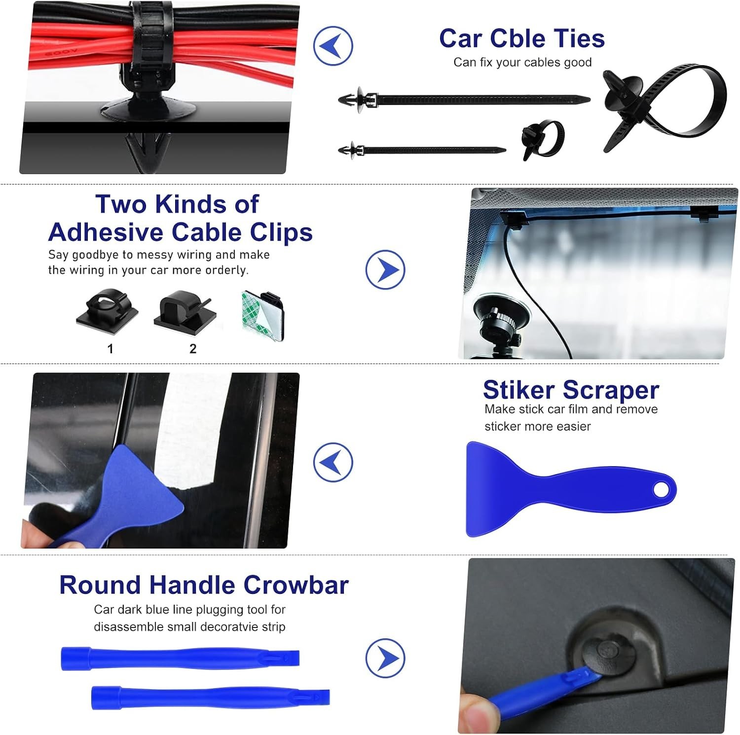 432Pcs Auto Trim Removal Tool Kit No Scratch Pry Tool for Car Door Panel Dash…