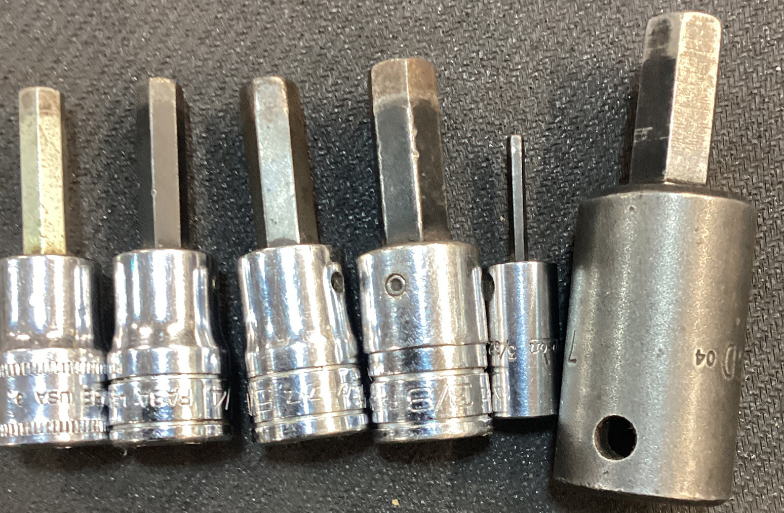 Snap On 5 piece Allen Hex Socket Set Fam6e, S6137, fa12a, fa10b, fa8a, Mac VP146