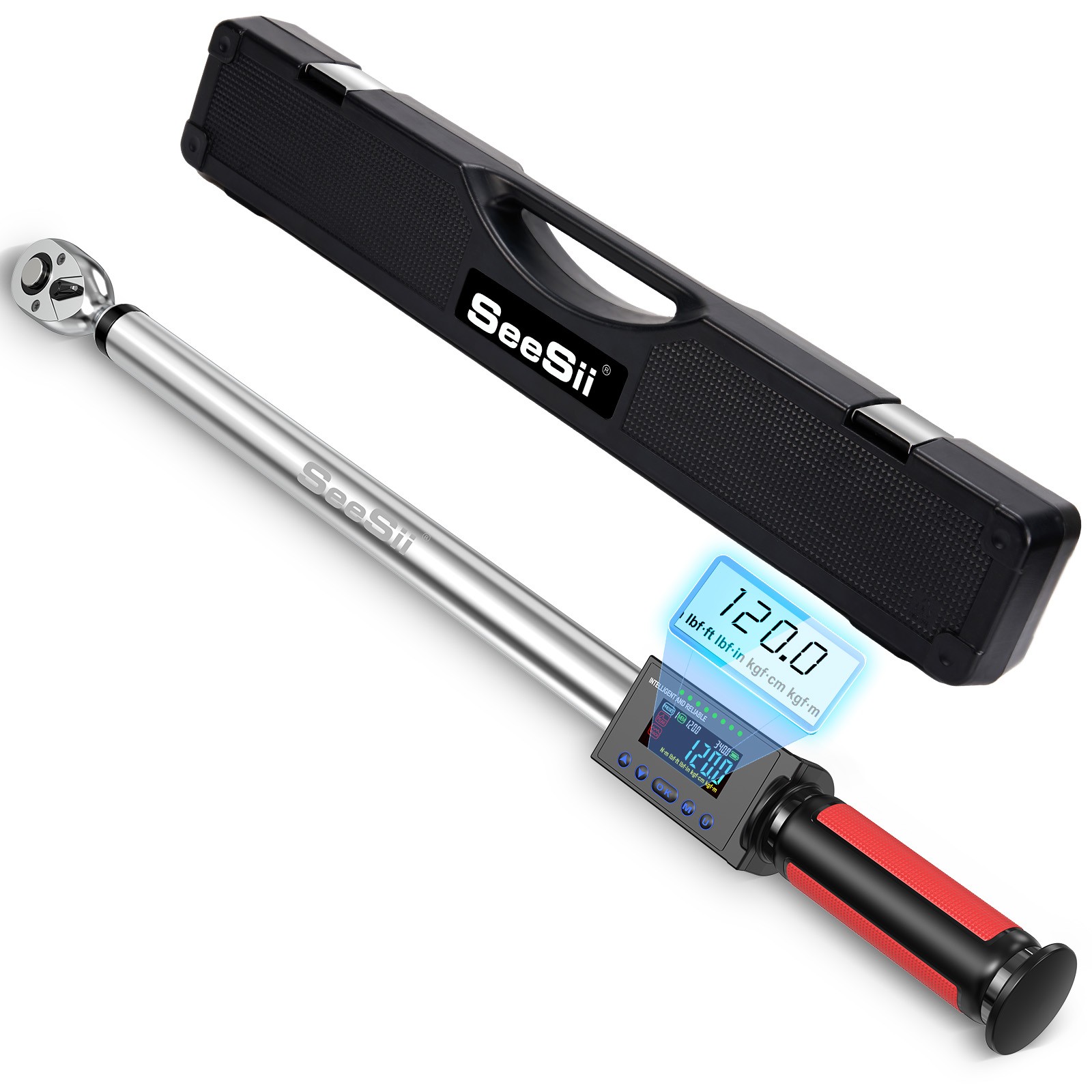 Seesii 1/2″&3/8» Digital Torque Wrench Combo 3/8″ 0–220 Nm & 1/2» 17-340 nm