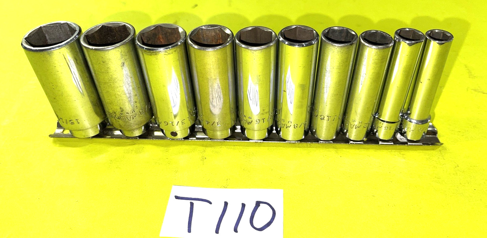 MAC TOOLS 10 PIECE 3/8 DRIVE DEEP SAE SOCKET SET 3/8 TO 15/16 SHIPPED FREE IN US