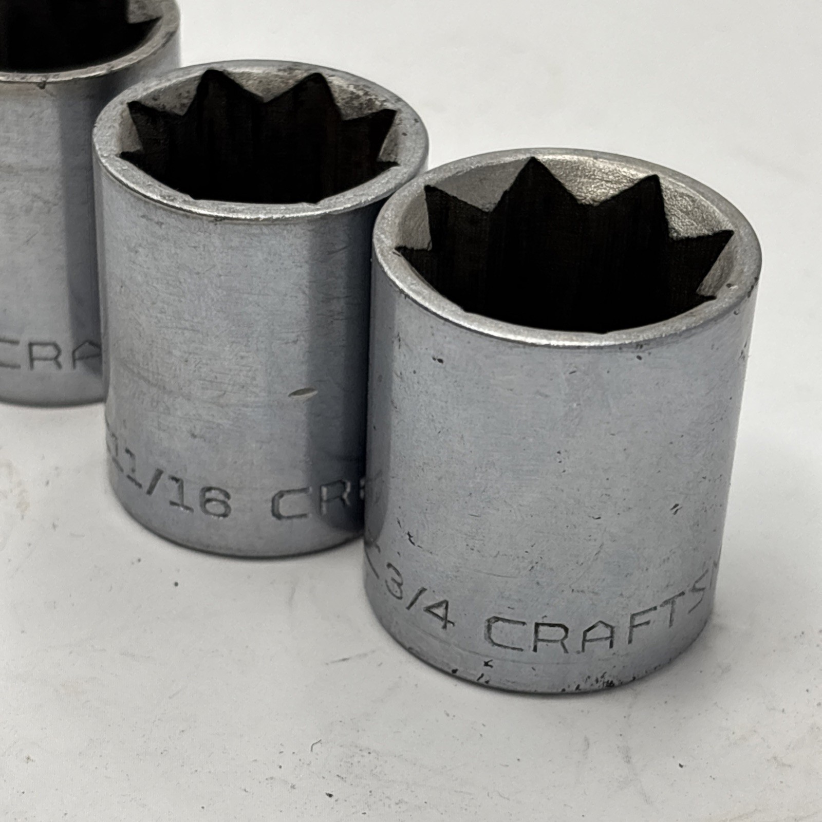 Craftsman Tools =V= SAE DOUBLE SQUARE Plug 8 Point Socket set master lot 8 pcs