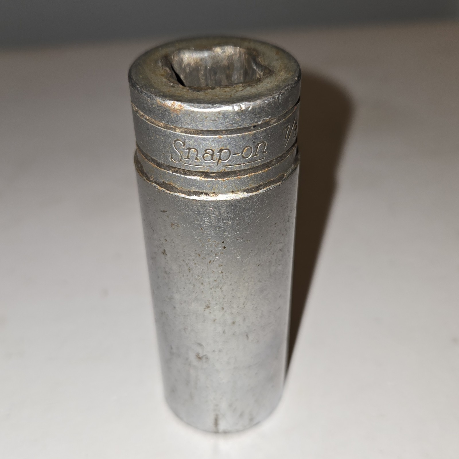 Vintage Snap-On 7/8″ SAE 1/2″ Drive Deep 6-Point Socket TS281 Flank Drive USA