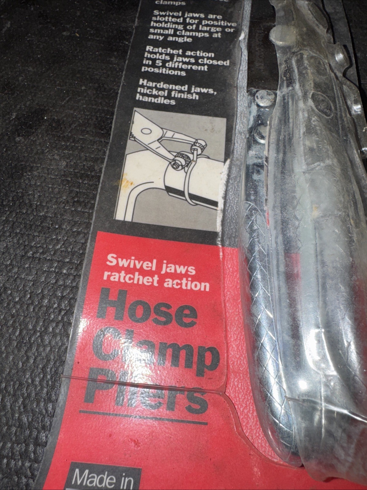 Sears Craftsman USA Nos Hose Clamp Pliers Swivel Jaw 47705 Open Pkg