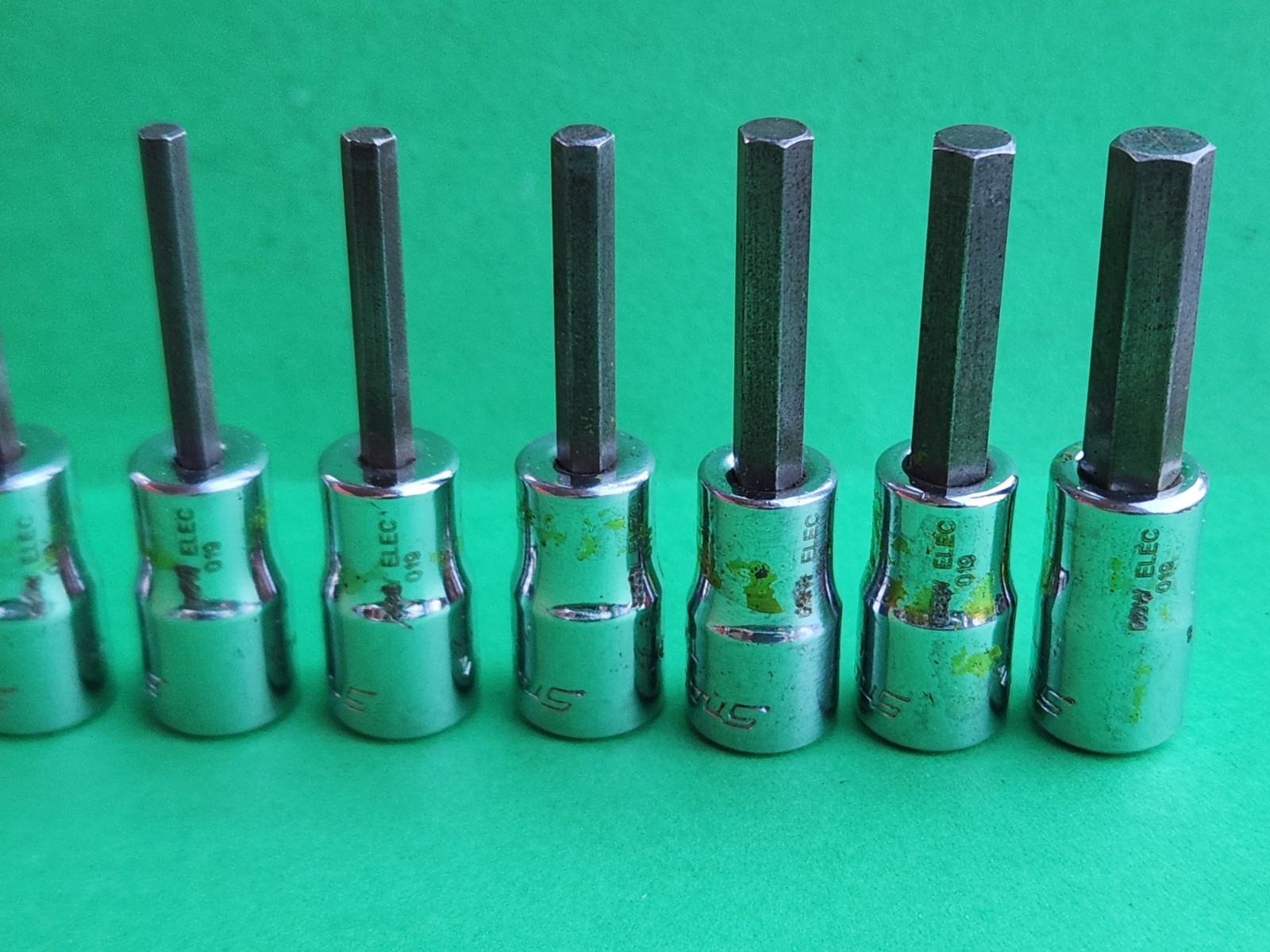 Snap On 10 pc 1/4″ Dr. SAE Hex Driver Bit Socket Set 1/16″-1/4″