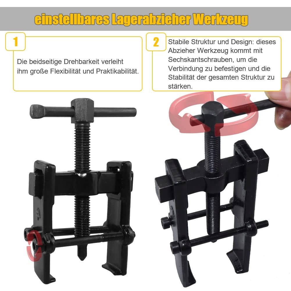 Bearing Puller 4 Piece Ball Bearing Puller with 2 Jaws, Adjustable Bearing Puller…
