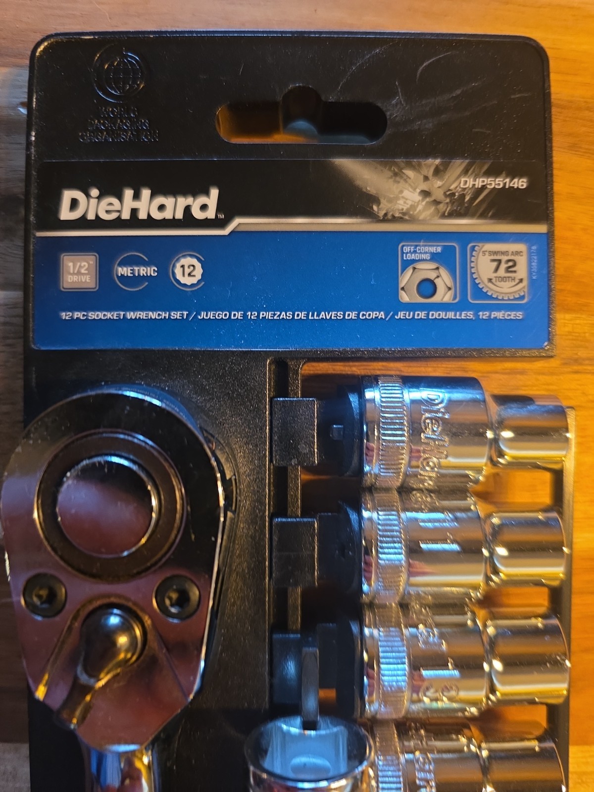 (12 Piece) DieHard 1/2 Drive Socket Wrench Ratchet Metric 12 pt DHP55146 NEW